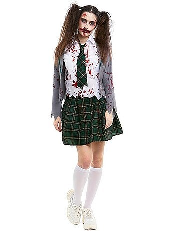 Costume da studentessa zombie con giacca