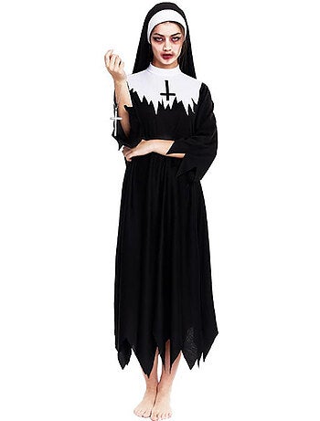 Costume da suora zombie con tunica borchiata