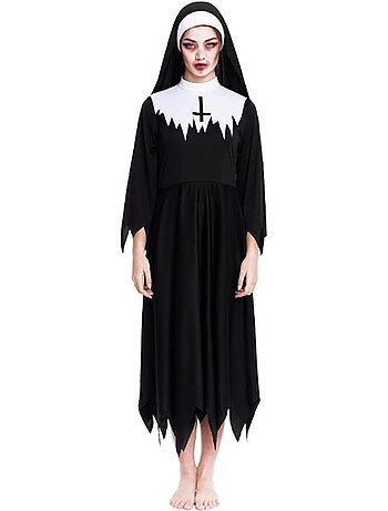 Costume da suora zombie con tunica borchiata