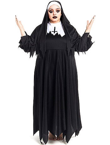 Costume da suora zombie con tunica borchiata