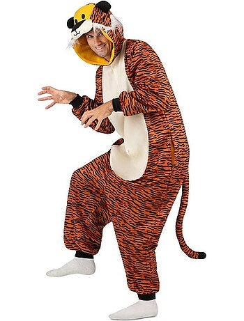 Costume da tigre scura o pigiama con cappuccio