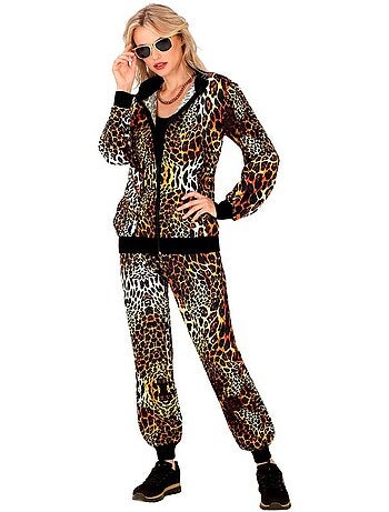 Costume da tuta con stampa leopardata fluo