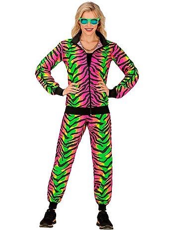 Costume da tuta con stampa tigre fluo