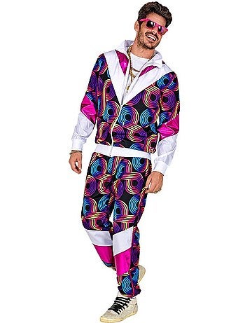 Costume da tuta da discoteca anni '80 al neon