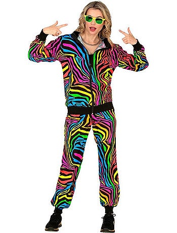 Costume da tuta da ginnastica con animali color arcobaleno fluorescente