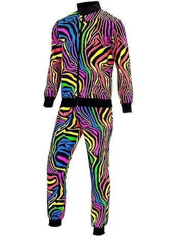 Costume da tuta da ginnastica con animali color arcobaleno fluorescente