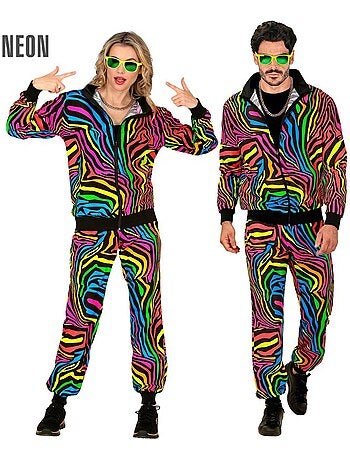Costume da tuta da ginnastica con animali color arcobaleno fluorescente