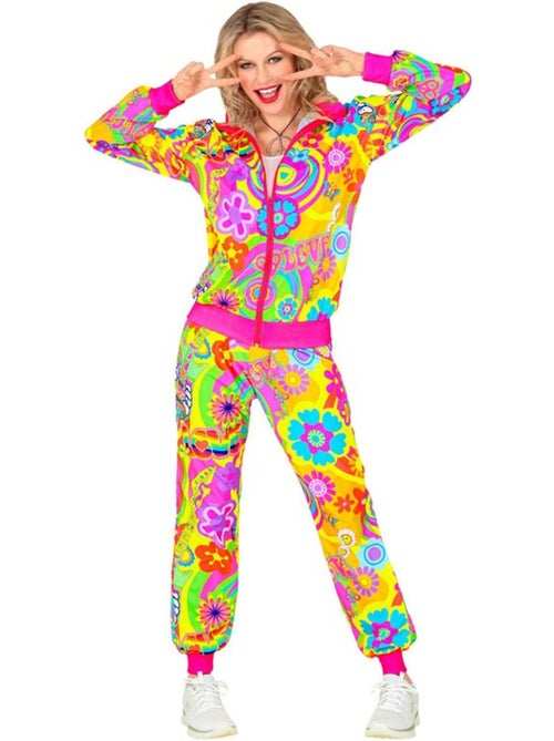Costume da tuta hippie fluorescente e groovy love - Kiabi