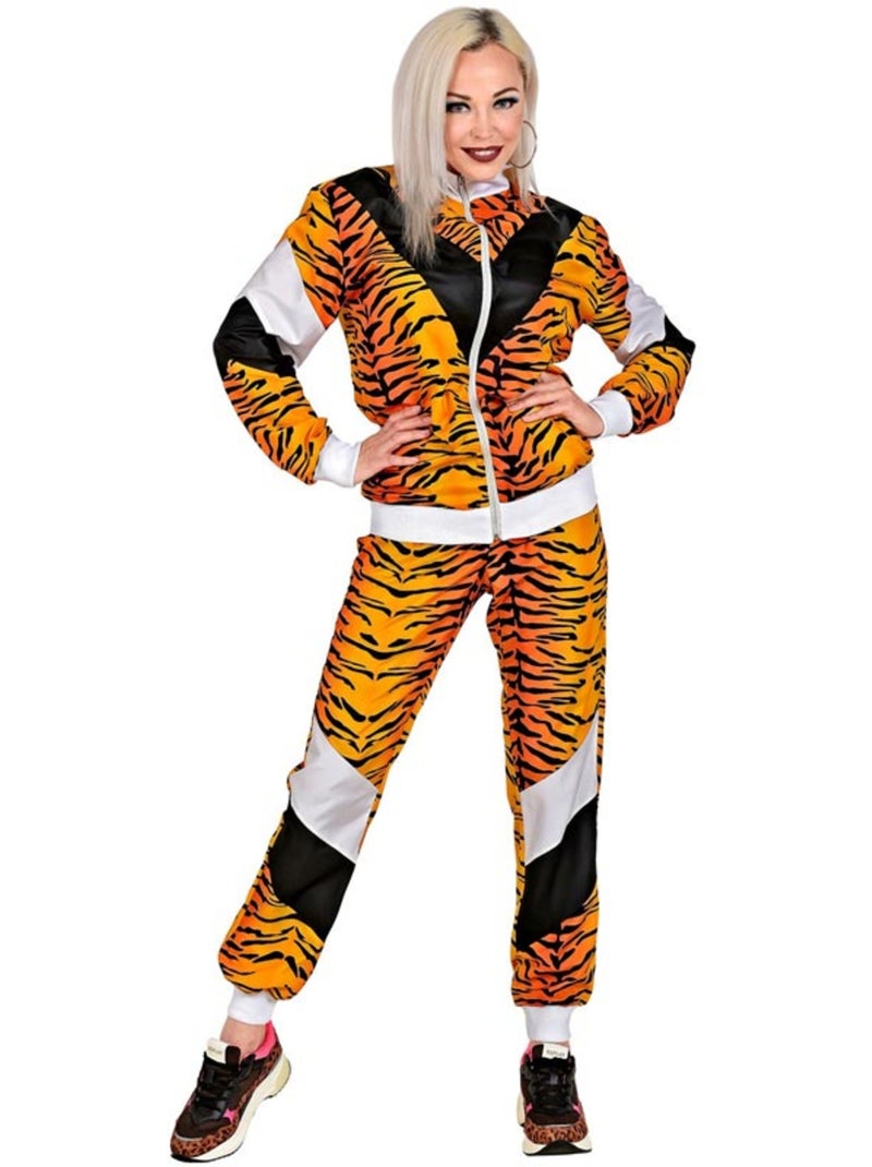 Costume da tuta sportiva anni '80 con tigre al neon Multicolore - Kiabi