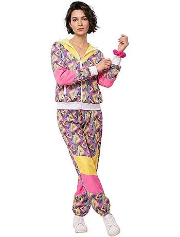 Costume da tuta sportiva anni 90 stampata da donna