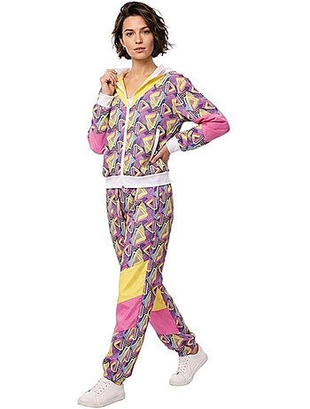 Costume da tuta sportiva anni 90 stampata da donna