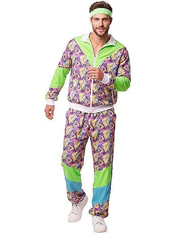 Costume da tuta sportiva anni 90 stampata da uomo