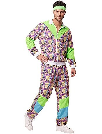 Costume da tuta sportiva anni 90 stampata da uomo
