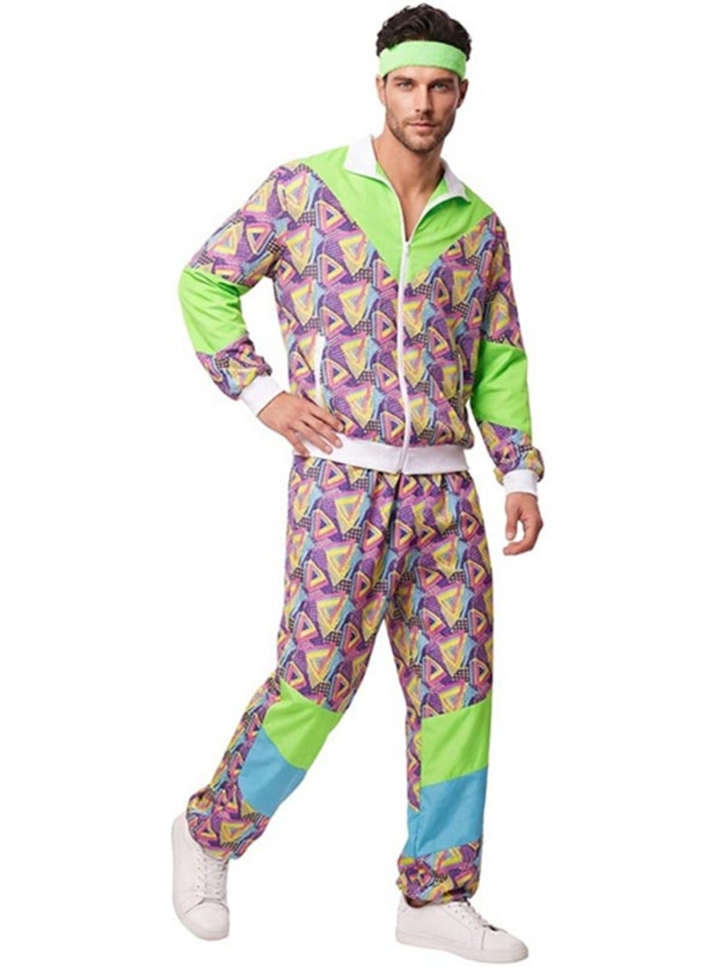 Costume da tuta sportiva anni 90 stampata da uomo Multicolore - Kiabi