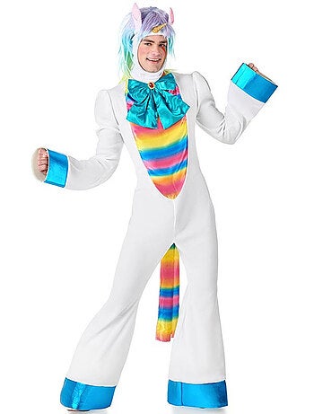 Costume da unicorno arcobaleno con fiocco per adulti
