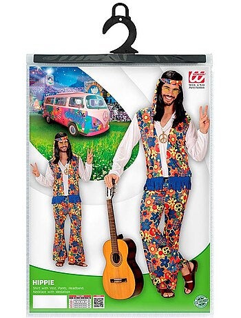 Costume da uomo hippie con nastro a medaglione
