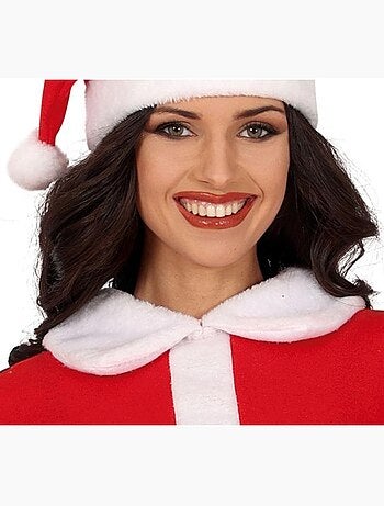 Costume della signora Claus in un vestito con colletto