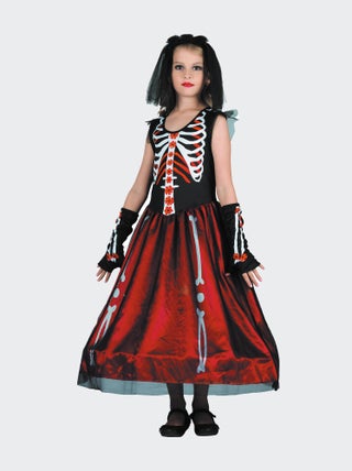 Costume 'Dia de la muerte' vestito + cerchietto + guanti