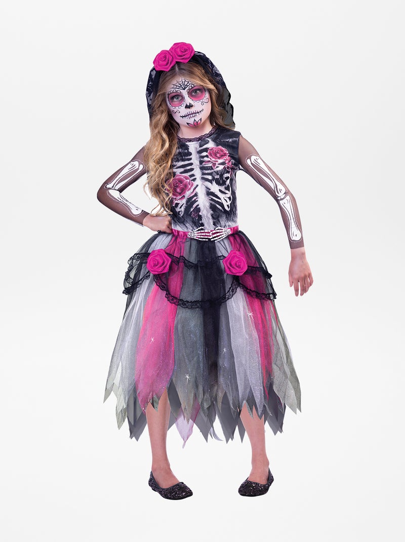Costume 'Dia de los muertos' rosa/nero - Kiabi