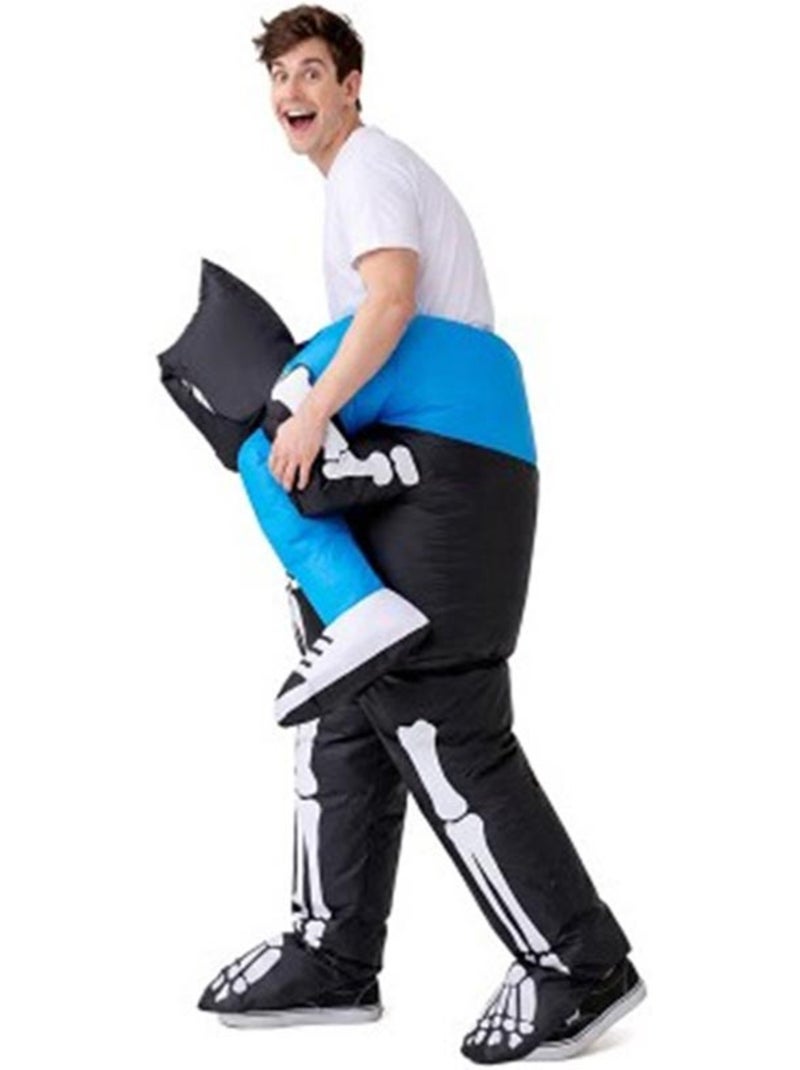 Costume gonfiabile con effetto trasporto sulle spalle di uno scheletro per adulti Multicolore - Kiabi