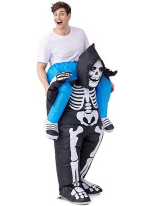 Costume gonfiabile con effetto trasporto sulle spalle di uno scheletro per adulti - Kiabi
