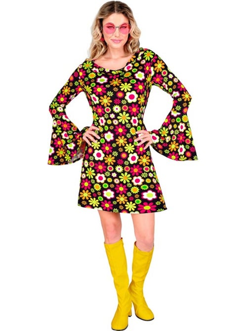Costume hippie anni '60 con stampa floreale scura - Kiabi