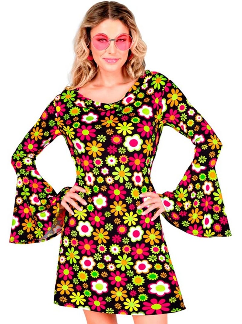 Costume hippie anni '60 con stampa floreale scura Multicolore - Kiabi