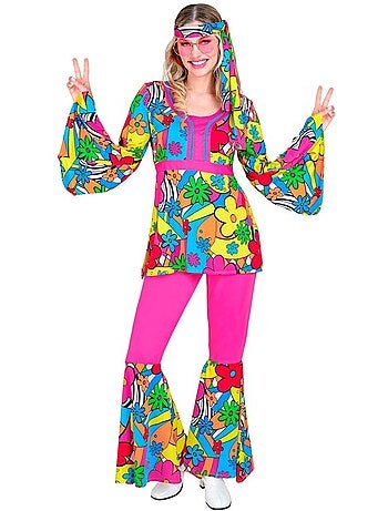 Costume hippie anni '60, fiori da cartone animato