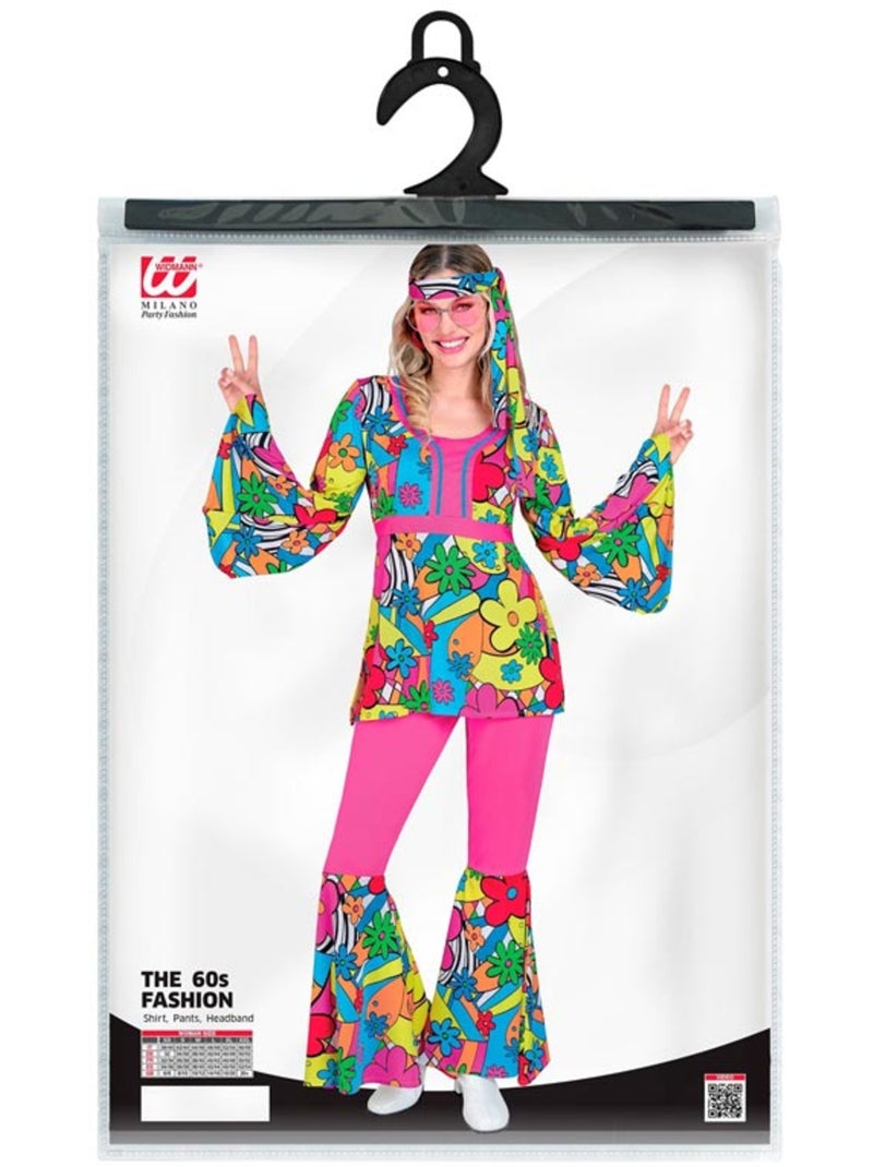 Costume hippie anni '60, fiori da cartone animato Multicolore - Kiabi