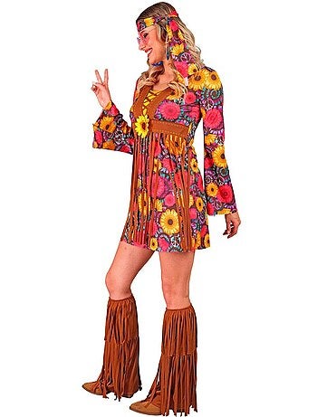Costume hippie floreale con frange
