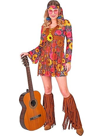 Costume hippie floreale con frange