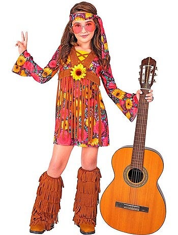 Costume hippie floreale con frange
