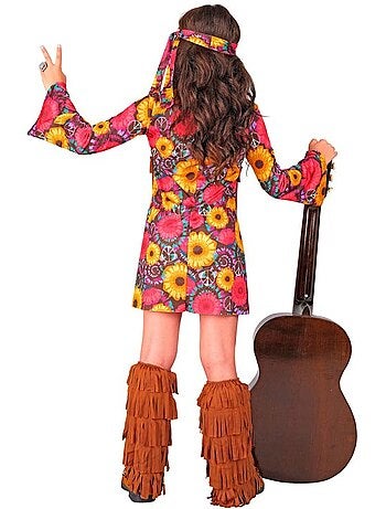 Costume hippie floreale con frange