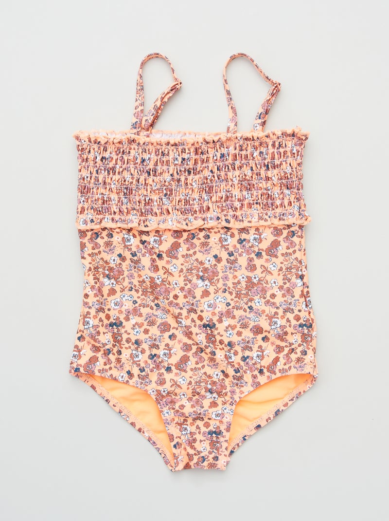 Costume intero con stampa a 'fiori' arancio stampato - Kiabi