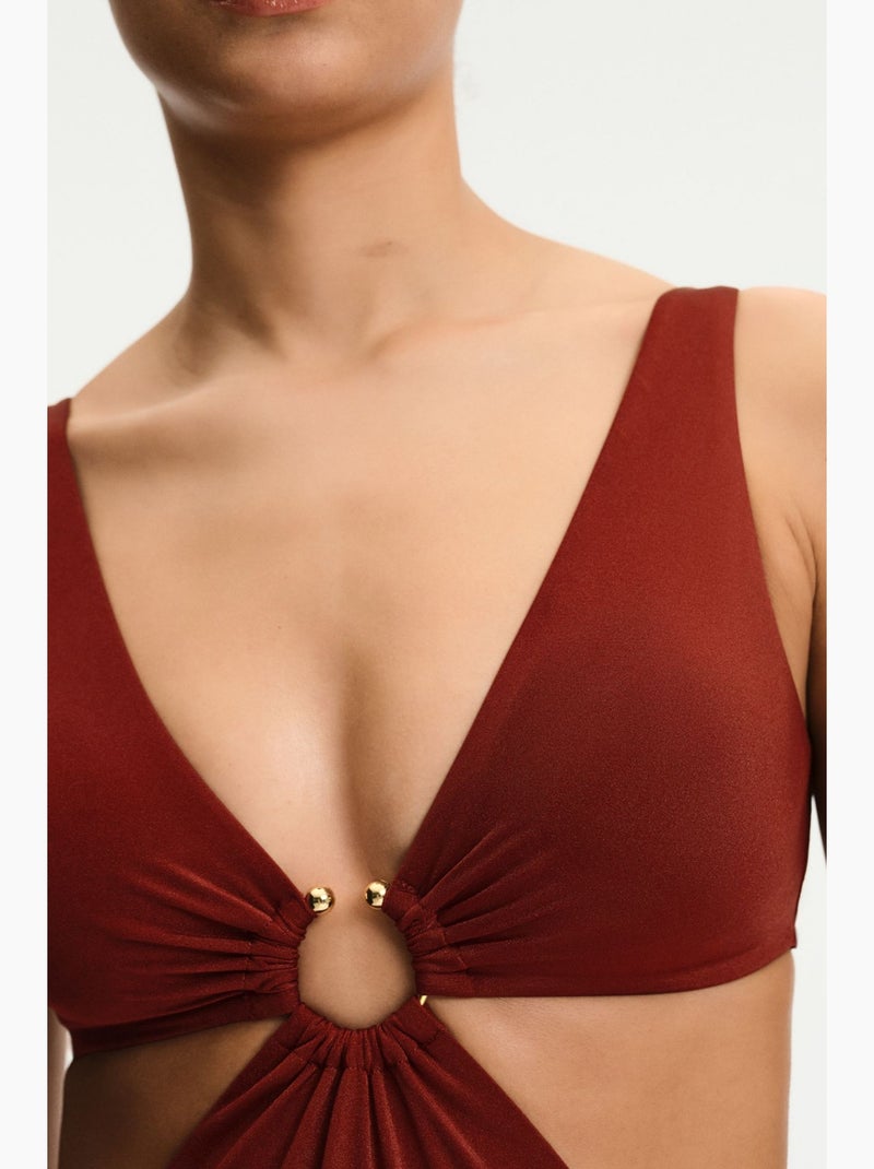 Costume intero donna erica brillantinato penti Rosso bordeaux - Kiabi