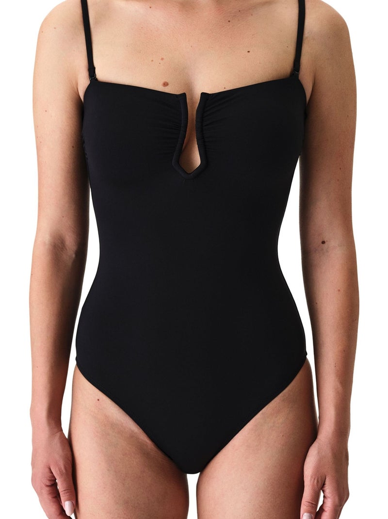 Costume intero donna nia senza spalline penti Nero - Kiabi