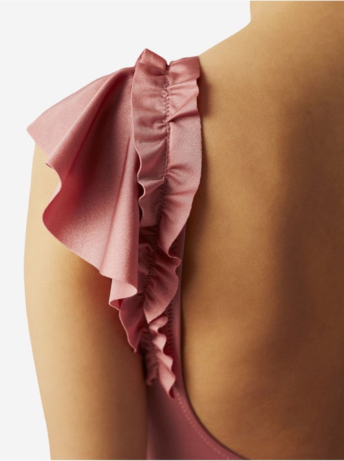 Costume intero flore scuro con dettaglio volant penti - Kiabi Costume intero flore scuro con dettaglio volant penti - Kiabi