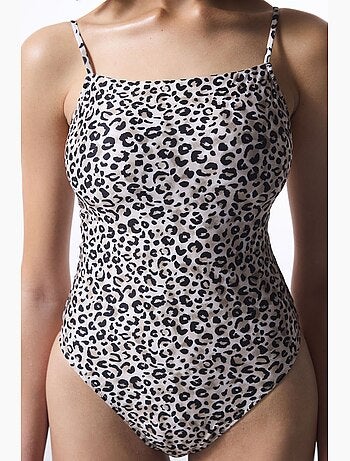 Costume intero minimal con stampa leopardata penti