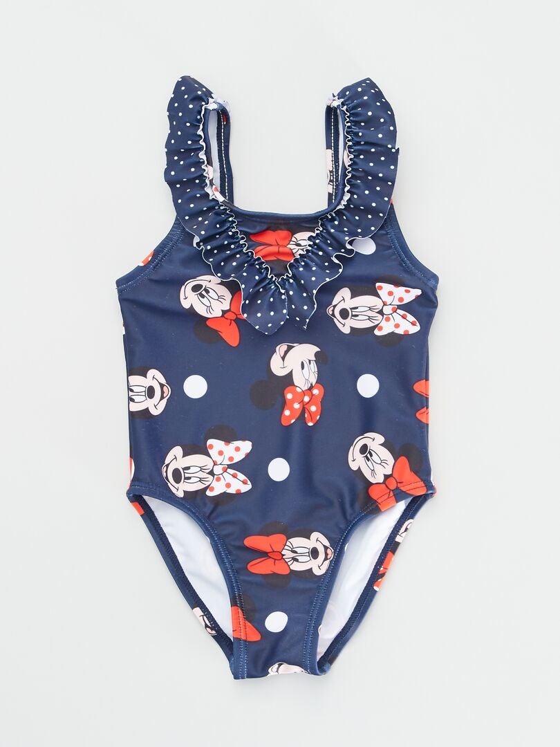 Costume Da Bagno Bimba Minnie Mouse - Due Pezzi Blu E Rosa, Licenza Disney