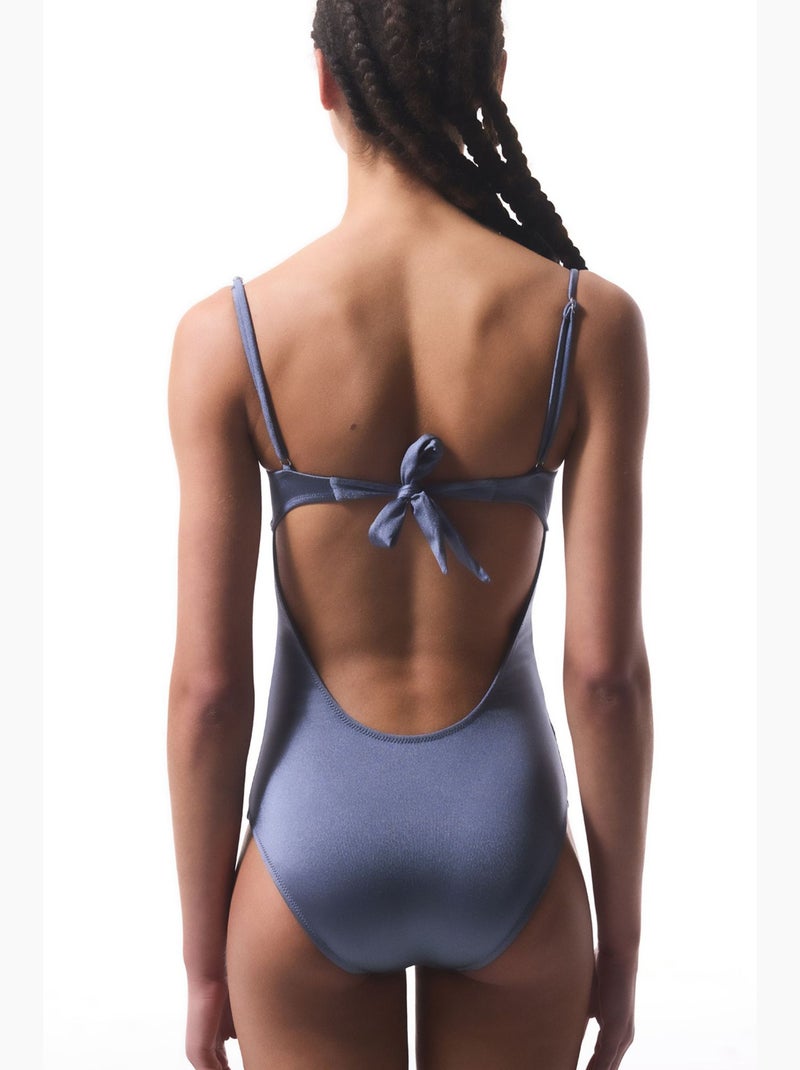 Costume intero seashell con perline penti Blu cielo - Kiabi