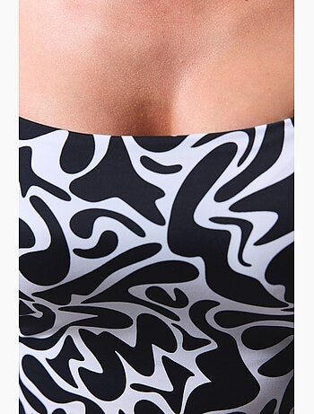 Costume intero tint con stampa zebra, con ferretto, senza spalline penti