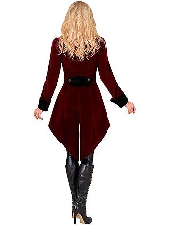 Costume o cappotto gotico in velluto bordeaux