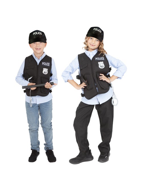 Costume o equipaggiamento da poliziotto: giubbotto, berretto, manganello, manette. - Kiabi