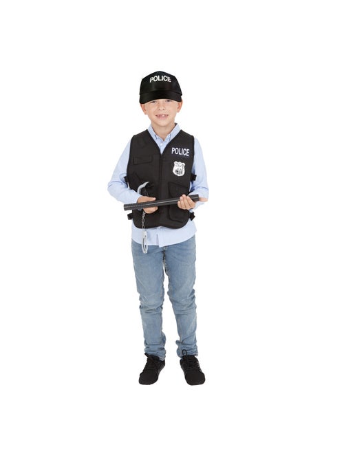 Costume o equipaggiamento da poliziotto: giubbotto, berretto, manganello, manette. - Kiabi