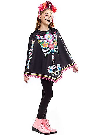 Costume o poncho da scheletro di Catrina