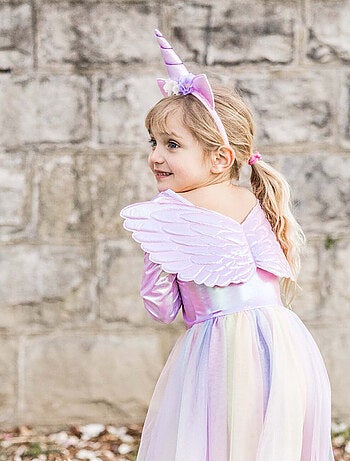 Costume per bambina – vestito da principessa unicorno con ali - Great Pretenders