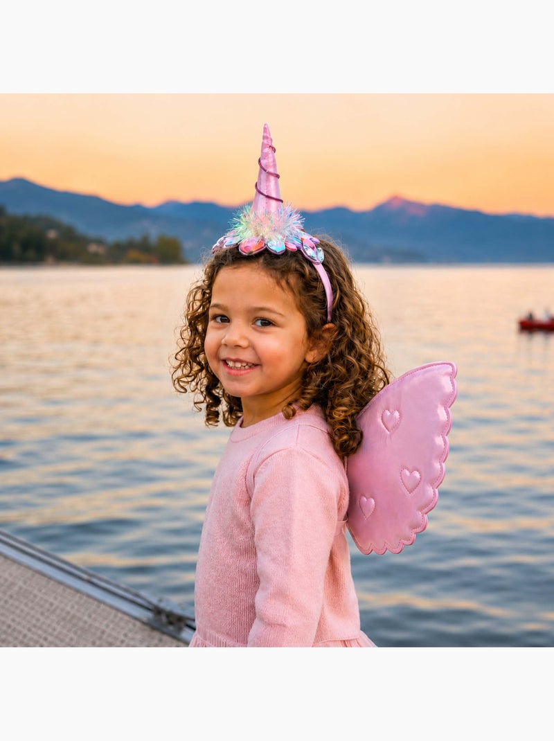 Costume per bambini set ali da unicorno e cerchietto | Great Pretenders Rosa - Kiabi