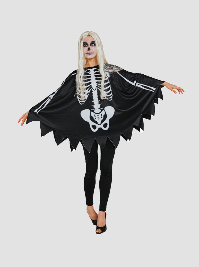 Costume poncho scheletro da infilare NERO - Kiabi