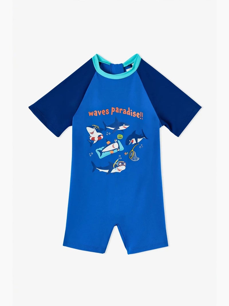 Costume slip bambino circus con stampa squalo penti Blu cobalto - Kiabi