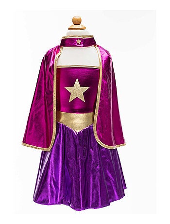 Costume supereroina tunica mantello e maschera per bambine | great pretenders | great pretenders